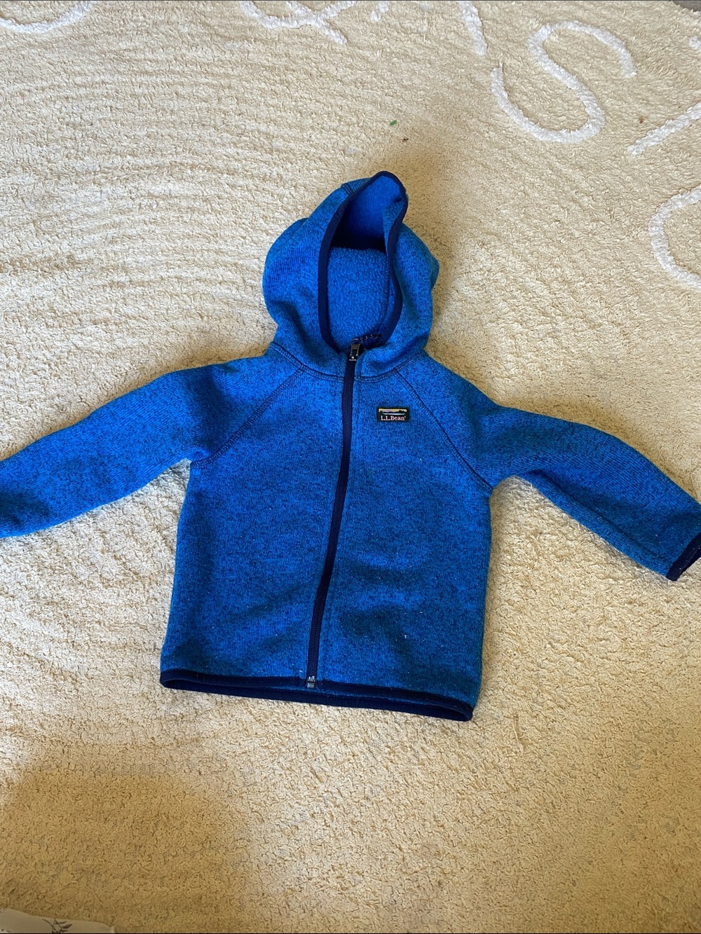 L.L. Bean Youth Royal Blue Hooded Zip Fleece